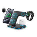 3-in-1 Qi-Certified Wireless Fast Charging Dock Station/Stand