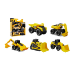 Juego de juguetes para gatos de 5 piezas con camión volquete, cargador de ruedas, topadora, retroexcavadora y excavadora