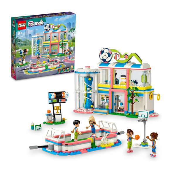 Juego de juguetes de construcción Lego Friends Sports Center de 832 piezas, juegos de baloncesto, fútbol y tenis