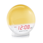 Westclox Reloj despertador LED tipo amanecer con luz nocturna regulable y pantalla digital