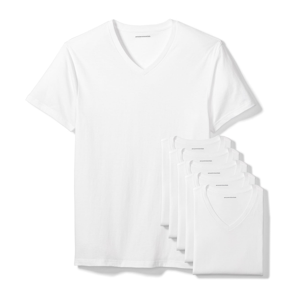 Paquete de 6 camisetas interiores con cuello en V para hombre Amazon Essentials