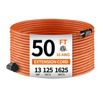 50ft Durable Orange Outdoor Extension Cord