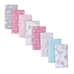 8-Pack Gerber Cotton Flannel Burp Cloths - Soft & Absorbent - Perfect for Gifts