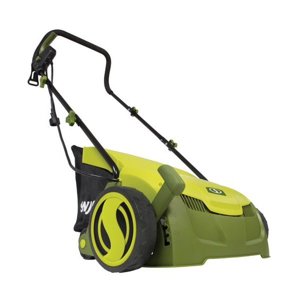 Removedor de césped eléctrico Sun Joe con bolsa recolectora
