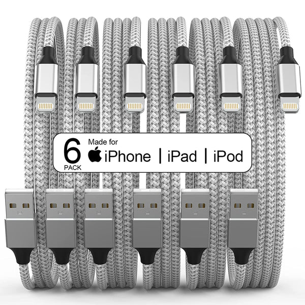 6 cables Lightning para cargador de iPhone