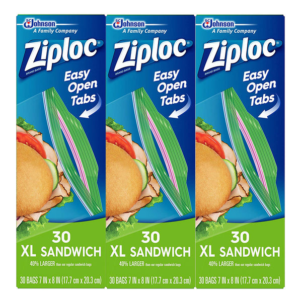 90 bolsas para sándwich Ziploc XL