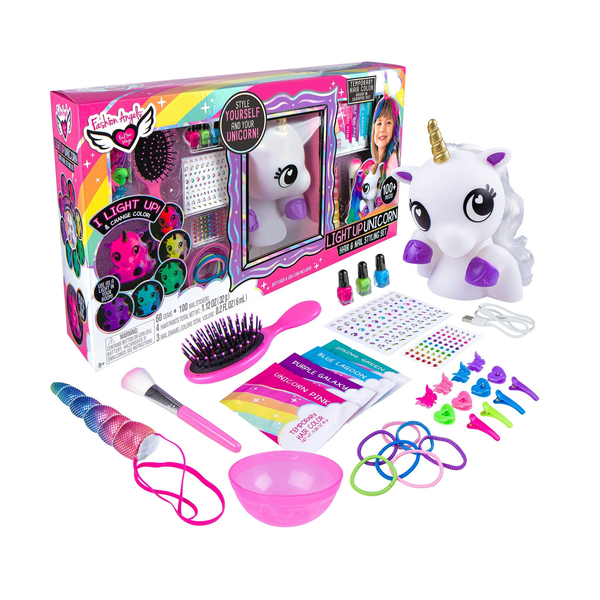 Súper set de diseño de unicornio con luz nocturna LED