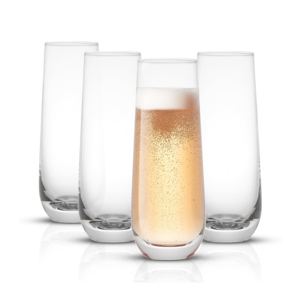 4-JoyJolt Milo Crystal Stemless Champagne Flutes