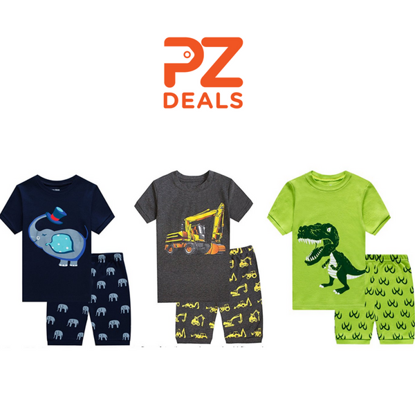 Little Boys 100% Cotton Snug-Fit Pajamas Short Sets