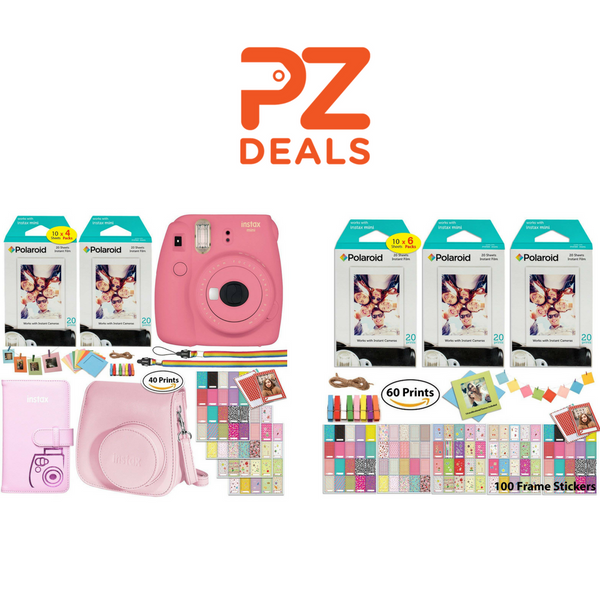 Fujifilm Instax Mini 9 Instant Camera With 2 x Twin Pack Instant Film And Accessory Bundle