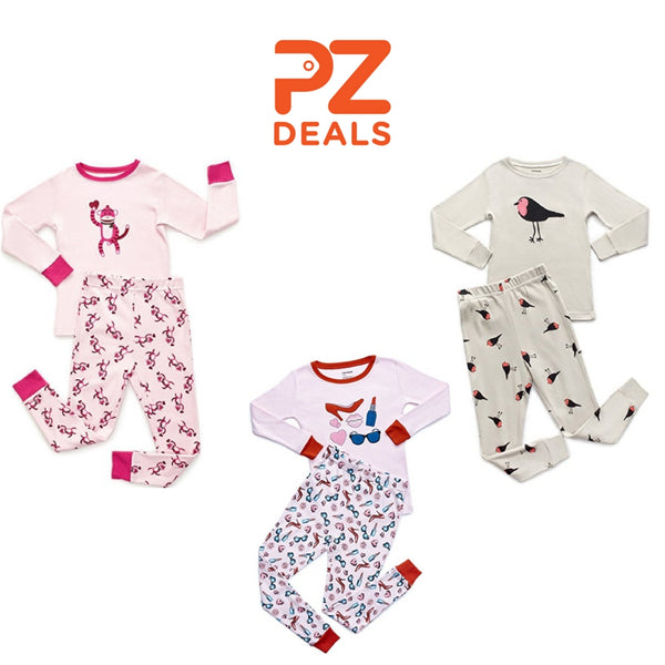 Leveret girls 2 piece 100% cotton pajama sets