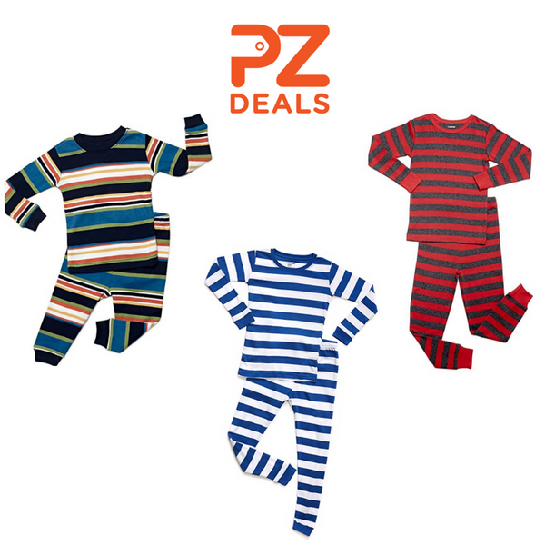 Leveret Conjuntos de pijama a rayas de 2 piezas 100% algodón para niños
