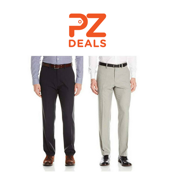 Kenneth Cole men's stretch modern-fit flat front pants