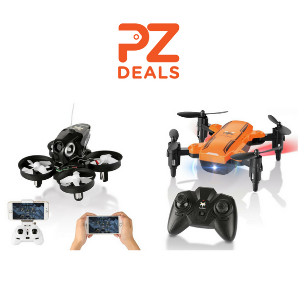 2 mini drones cuadricópteros