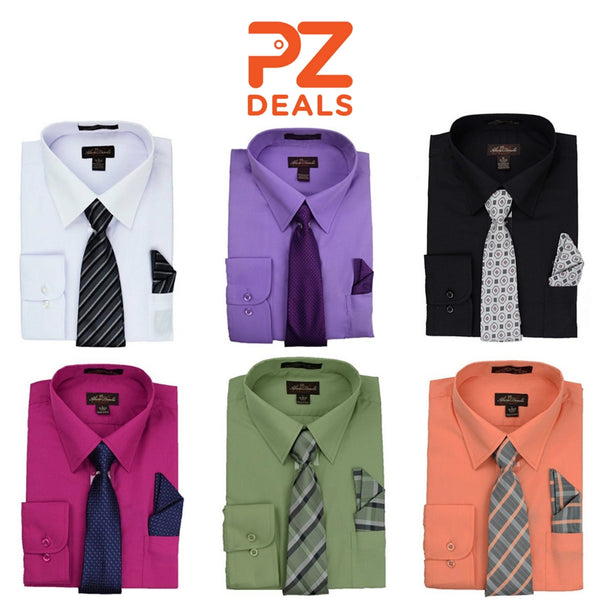 Alberto Danelli dress shirts with matching tie and handkerchief set