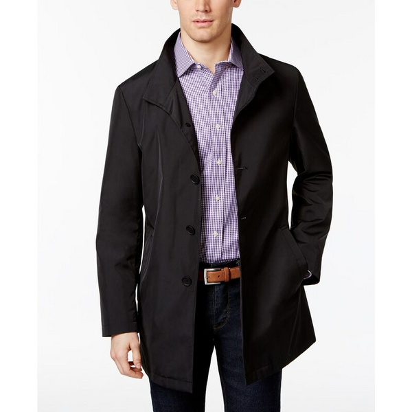 Calvin Klein Men's Slim Fit Black Solid Raincoat
