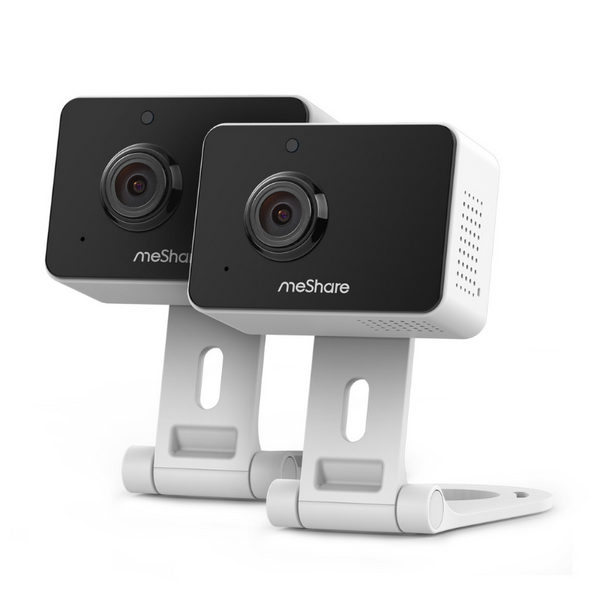 Paquete de 2 mini cámaras de audio bidireccionales inalámbricas de 1080p