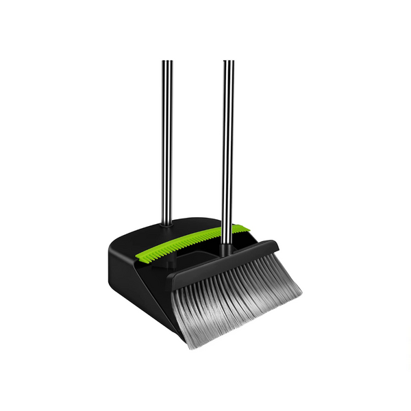 Juego combinado de escoba y recogedor con mango extensible de acero inoxidable