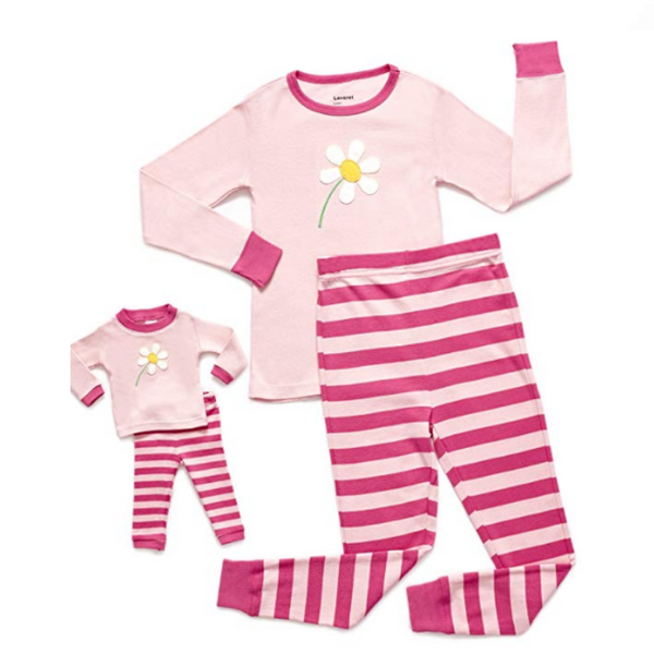 Pijamas Leveret para niños y niños pequeños con pijamas de muñecas a juego