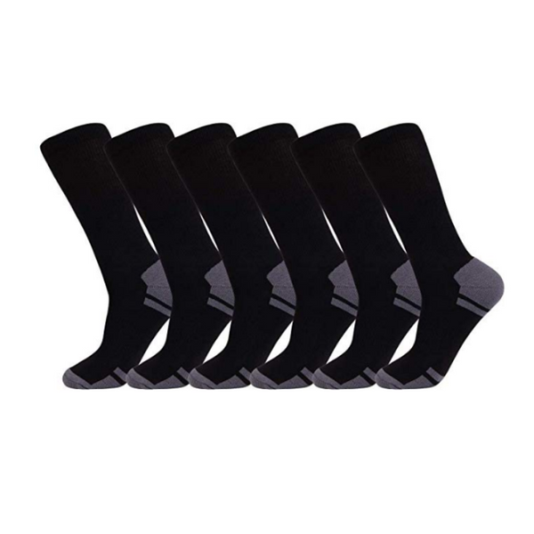 Men's Pack Of 6 Athletic Crew Socks (5 Styles)