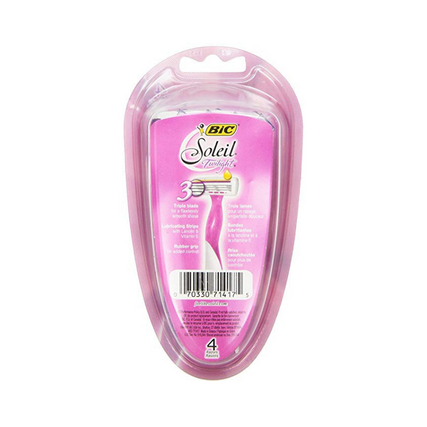 Maquinilla de afeitar desechable Soleil Twilight de BIC para mujer, 4 unidades