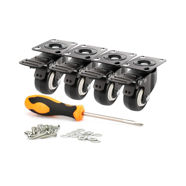 4-Pack 2" Swivel Caster Wheels with Safety Dual Locking