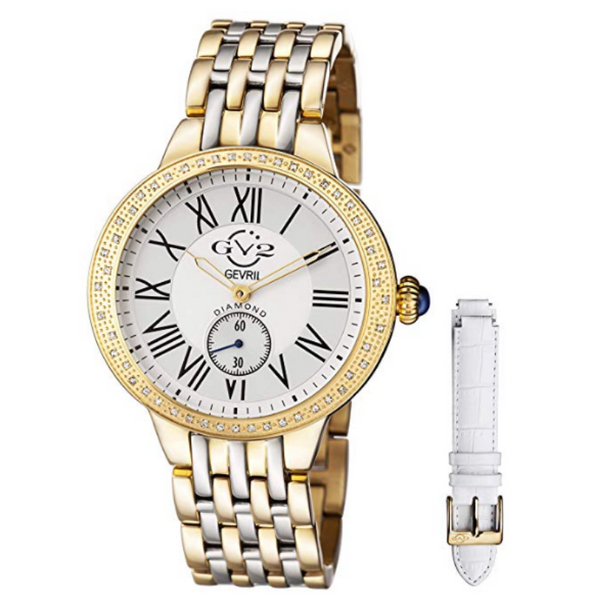 GV2 by Gevril Astor Reloj de acero inoxidable en dos tonos con diamantes para mujer