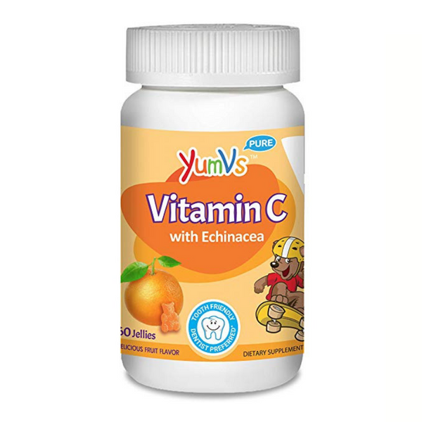 60 YUM-V's Vitamin C Chewable Jellies (Gummies) for Kids, Orange (OU)