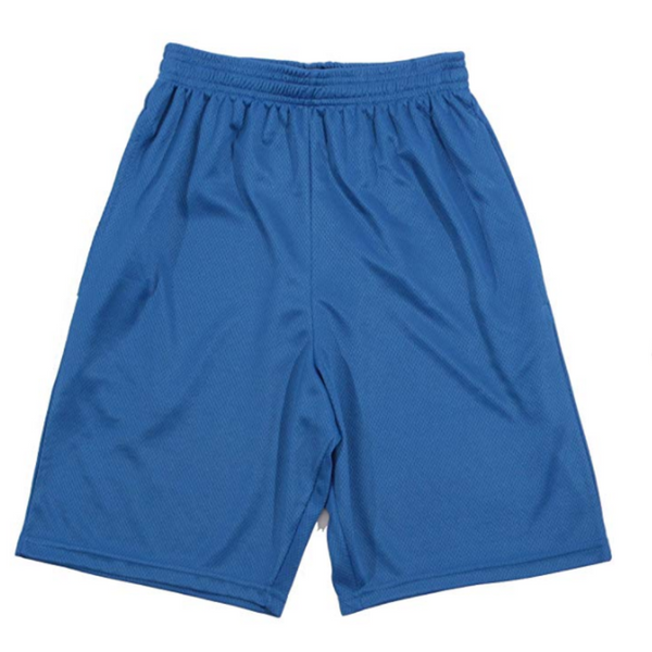 Pantalones cortos deportivos de baloncesto de malla atlética para niños con bolsillos (7 colores)