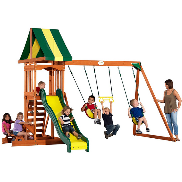 Backyard Discovery Prestige All Cedar Wood Playset Swing Set
