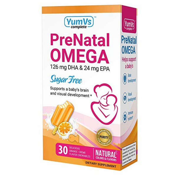 30 YumVs Complete Prenatal Omega Chocolates, Orange Crème Flavored Dietary Supplements