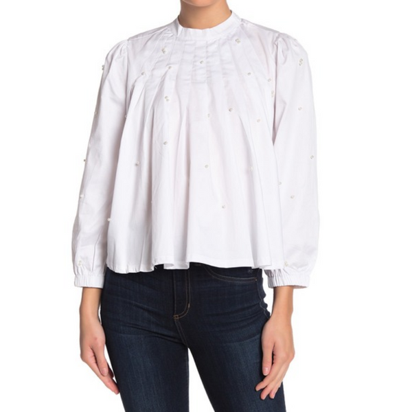 Pearl Pleated Blouse (2 Colors)