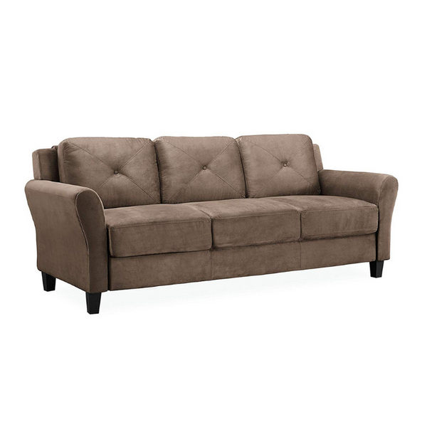 Lifestyle Solutions Rolled-Arm Collection Grayson Micro-Fabric Sofa (2 Colors)