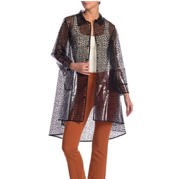 Gracia Leopard Print Raincoat