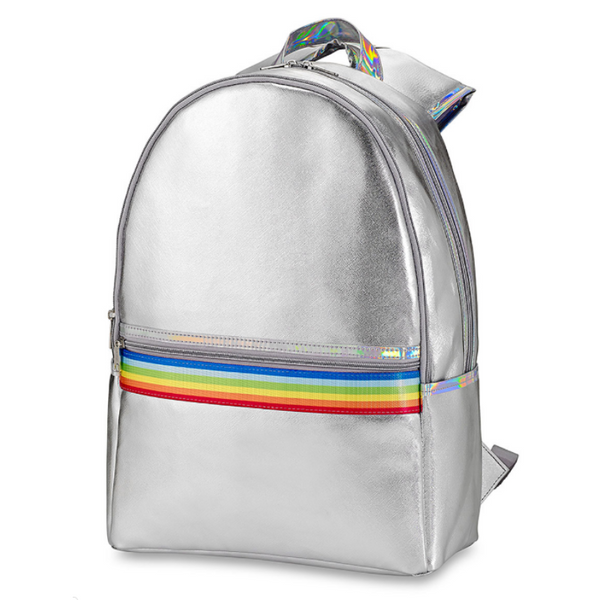 Silver Rainbow Stripe Backpack