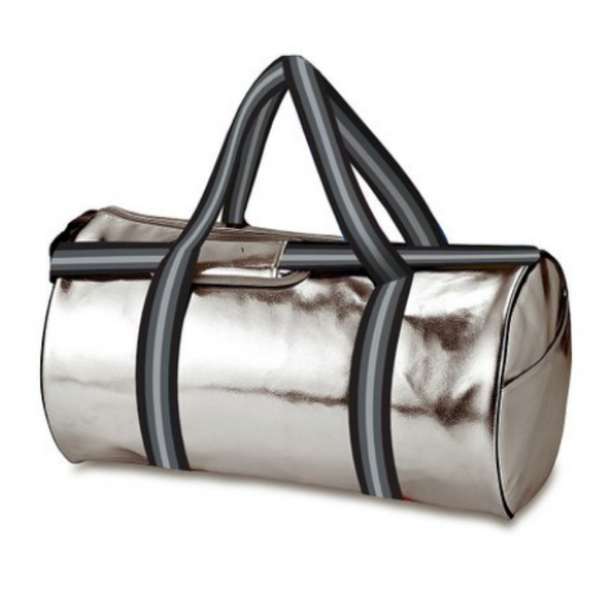 Metallic Silver Duffel Bag