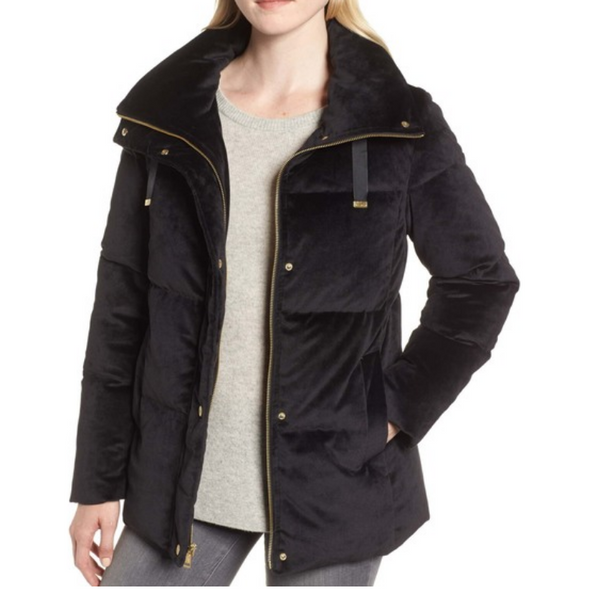 Cole Haan Quilted Velvet Jacket