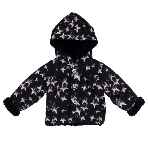 Reversible Faux-Fur Star Print Jacket