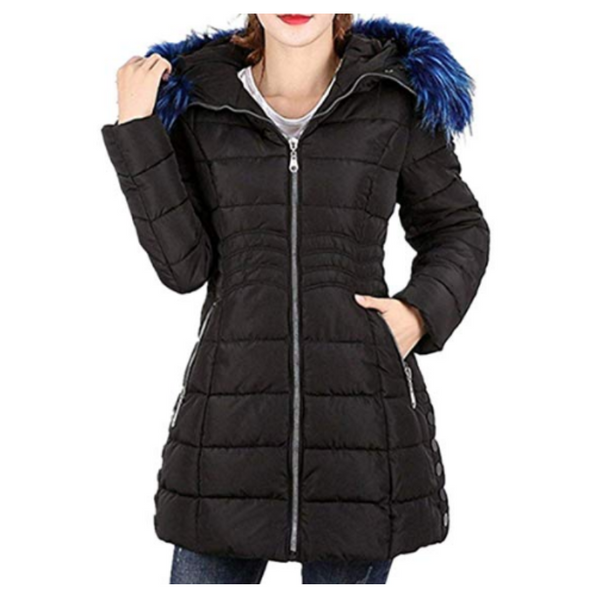 Women's Down Jacket with Faux Fur Hood (4 Colors)