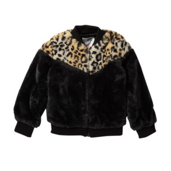 Cazadora bomber de piel sintética para niñas