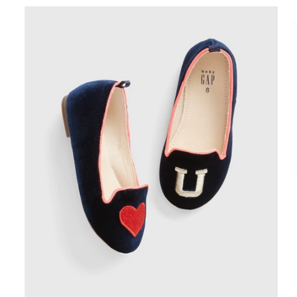 Toddler Graphic Velvet Flats