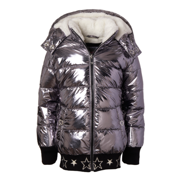 Girls Metallic Puffer Jacket (3 Colors)
