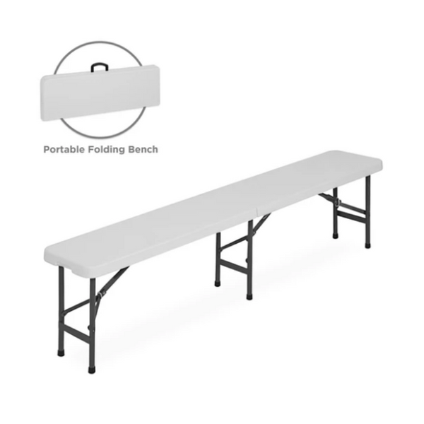 6ft Portable Plastic Folding Bench With Handle