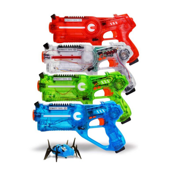 Set Of 4 Laser Tag Blasters and 1 Target Robot Bug