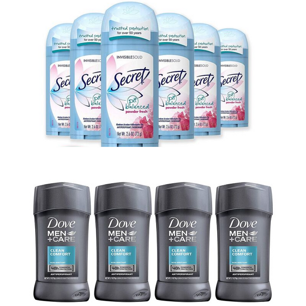 Pack Of 4 Or 6 Secret Or Dove Deodorant Sticks On Sale