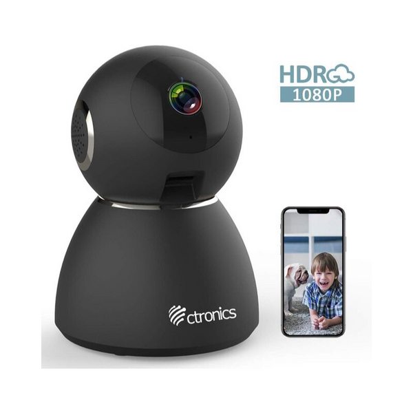 Cámara de seguridad WiFi 1080P para interiores con visión nocturna, detección de movimiento y sonido