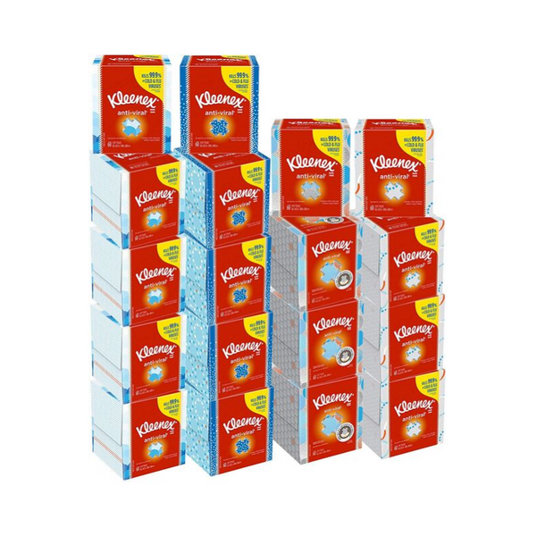 18 cajas cúbicas de pañuelos Kleenex