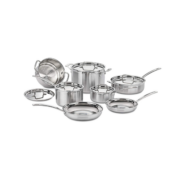 Juego de utensilios de cocina Cuisinart Multiclad Pro de acero inoxidable de 12 piezas y obtenga 3 piezas. ¡Juego de utensilios para hornear antiadherentes GRATIS!