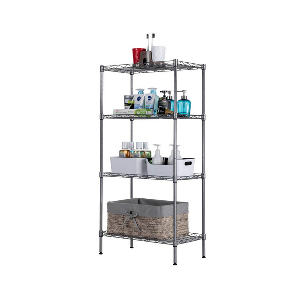 4 Tier Adjustable Wire Shelving Metal Storage Rack