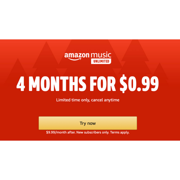 Primeros 4 meses de Amazon Music Unlimited